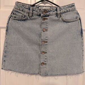 Zara Women's Denim Skirt - Light Blue